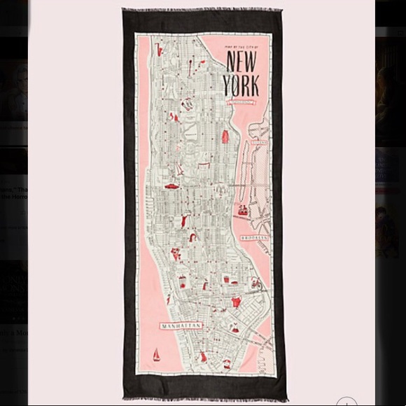 Kate Spade New York Map Oblong Scarf - Picture 2 of 2